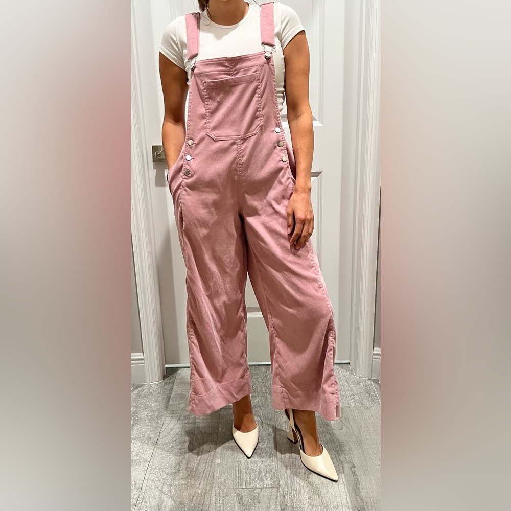 Rose-Pink corduroy overalls